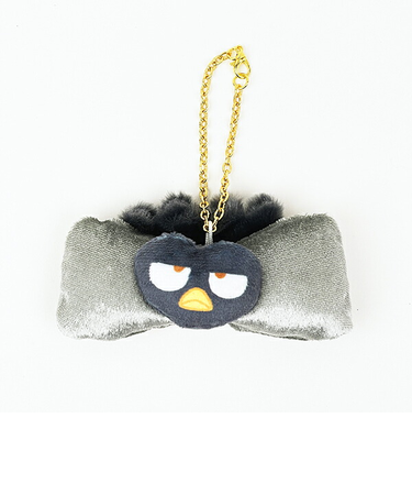 サンリオ バッドばつ丸 ふわみみリボンバッグチャーム (ブラック) キーホルダー Sanrio