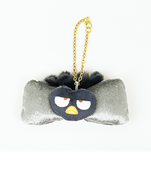 サンリオ バッドばつ丸 ふわみみリボンバッグチャーム (ブラック) キーホルダー Sanrio