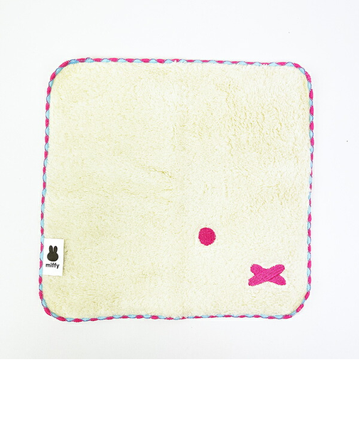 ミッフィー miffy ふわふわ刺繍ハンカチーフ (グレー)