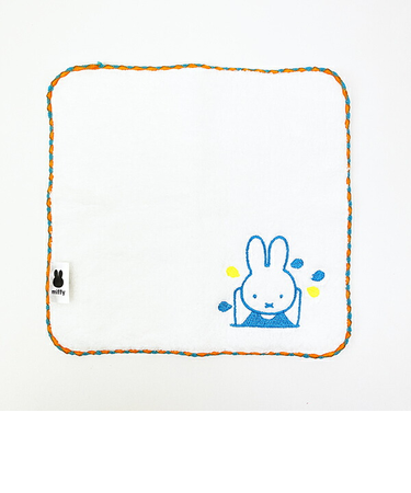 ミッフィー miffy ふわふわ刺繍ハンカチーフ (イエロー)
