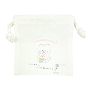ほわころくらぶ グリーティングミニ巾着 ホワイト ポーチ 小物入れ