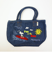 スヌーピー PEANUTS 75th デニム ミニトートバッグ ライトブルー ROOTOTE（ルートート）コラボ SNOOPY