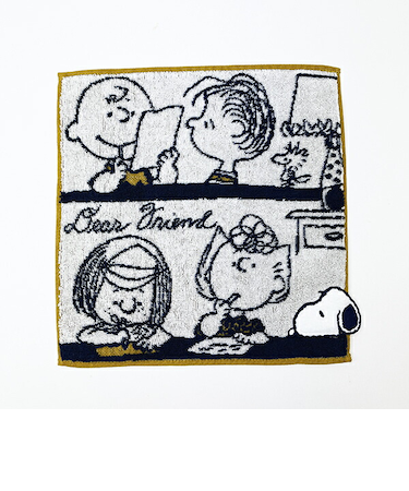 スヌーピー ミニタオル レター 今治タオル ネイビー SNOOPY  西川
