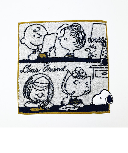 スヌーピー ミニタオル レター 今治タオル ネイビー SNOOPY  西川