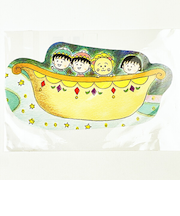 まる子とコジコジ eHONTOMO 船 ダイカットポストカード 文具 まるコジ 日本製