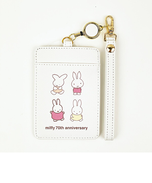 ミッフィー miffy 70th リール付きパスケース ホワイト 定期入れ