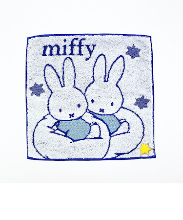 ミッフィー miffy スター ミニタオル ブルー ハンカチ 西川