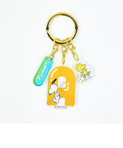 スヌーピー 『A』 イニシャル3連アクリルキーホルダー (オレンジ) SNOOPY