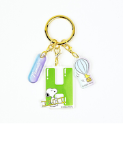 スヌーピー 『H』 イニシャル3連アクリルキーホルダー (グリーン) SNOOPY