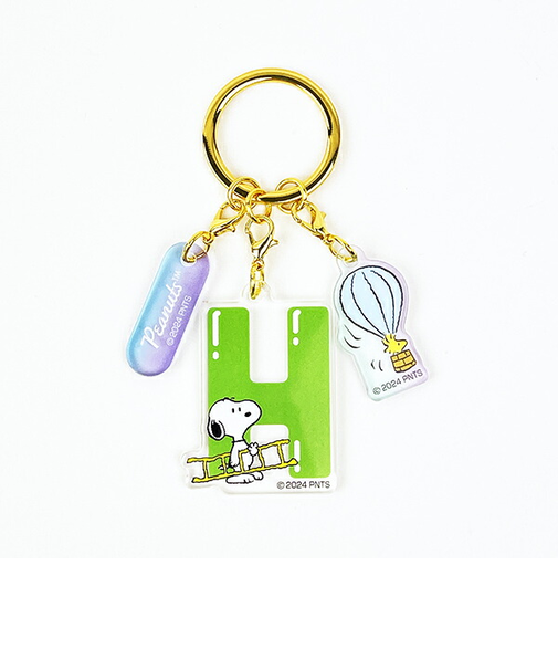 スヌーピー 『H』 イニシャル3連アクリルキーホルダー (グリーン) SNOOPY