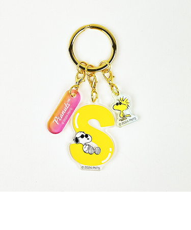 スヌーピー 『S』 イニシャル3連アクリルキーホルダー (イエロー) SNOOPY