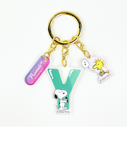 スヌーピー 『Y』 イニシャル3連アクリルキーホルダー (グリーン) SNOOPY