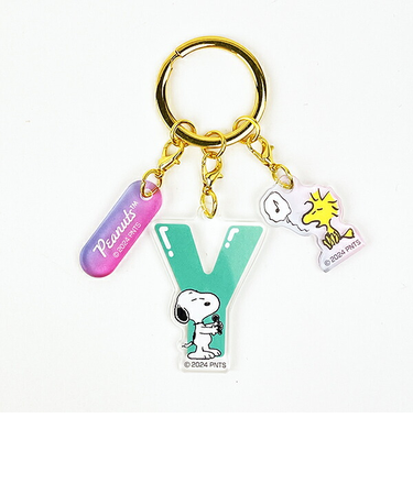 スヌーピー 『Y』 イニシャル3連アクリルキーホルダー (グリーン) SNOOPY