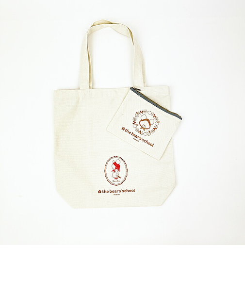くまのがっこう アップルジャッキー ポーチ付きトートバッグ