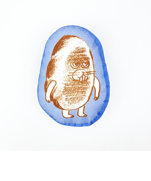 パンどろぼう ダイカットクッション(M) (ブルー)