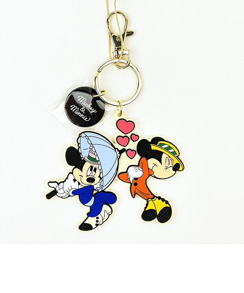 ディズニー ミッキー＆ミニー ライブリーラバーチャームキーホルダー