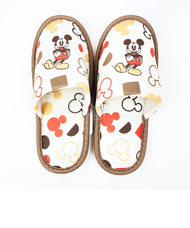 ディズニー ミッキーマウス シェイプポップ スリッパ 約22cm～24cm対応 ルームシューズ ブラウン Disney