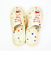 ディズニー くまのプーさん リーフフラワーガーデン スリッパ 約22cm~24cm対応 ルームシューズ ベージュ Disney