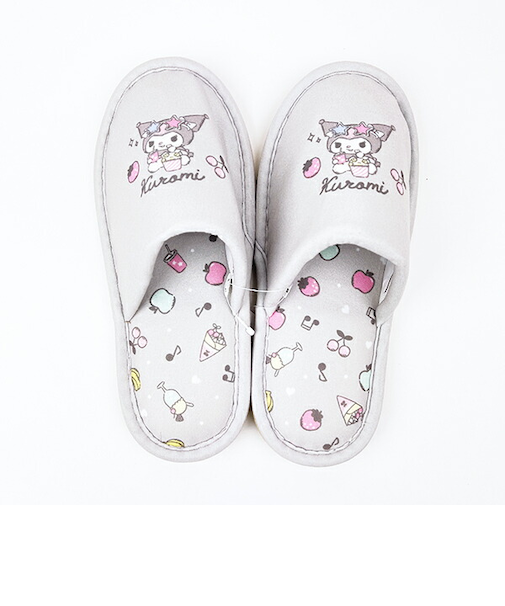サンリオ クロミ ポップスイート スリッパ 約22cm～24cm対応 ルームシューズ グレー