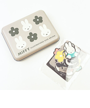 ミッフィー miffy モノクロ 缶入りステッカー 文具 日本製