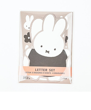 ミッフィー miffy モノクロ ダイカットカードレター レターセット 文具 日本製