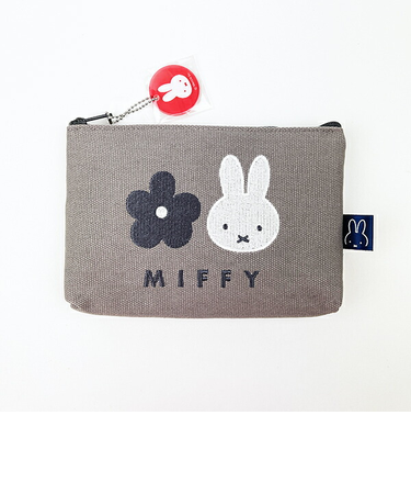 ミッフィー miffy 帆布ポーチ グレー
