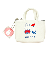 ミッフィー miffy 帆布プチトートバッグ ホワイト ポーチ