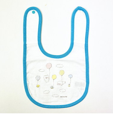 ほわころくらぶ  よだれかけ 水色 風船 スタイ ベビー コットン