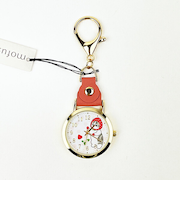 モフサンド 水彩ドットキーチェーンウォッチ いちごにゃん 時計 キーホルダー mofusand