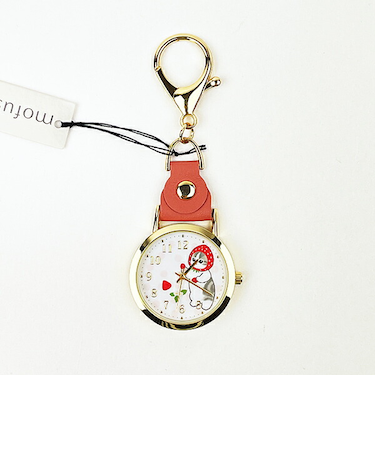 モフサンド 水彩ドットキーチェーンウォッチ いちごにゃん 時計 キーホルダー  mofusand