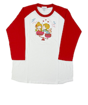 水森亜土 テンビン ラグランスリーブTシャツ(M) レッド 亜土ちゃん アパレル