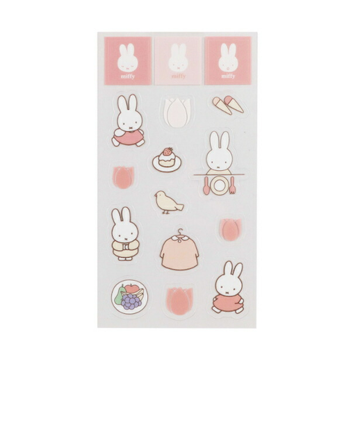 ミッフィー miffy シール ピンク フラワーシリーズ ステッカー 文具 日本製