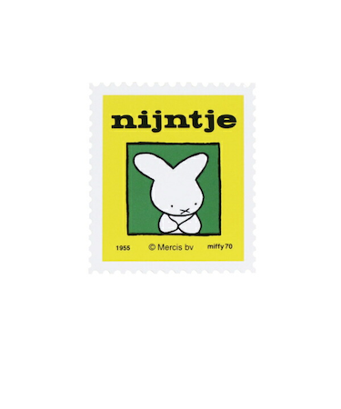 ミッフィー miffy 70th ナインチェ ステッカー イエロー 文具 日本製