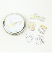 ほわころくらぶ 缶入りステッカー  (ブルー) 文具