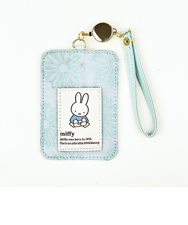 ミッフィー miffy パスケース ブルー フラワーシリーズ