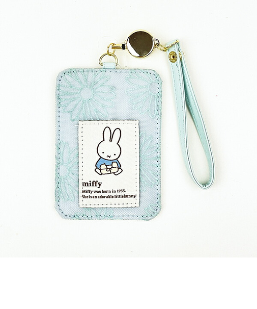 ミッフィー miffy パスケース ブルー フラワーシリーズ