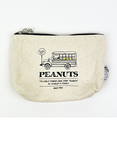 スヌーピー スクールバス 帆布ポーチ(M) SNOOPY