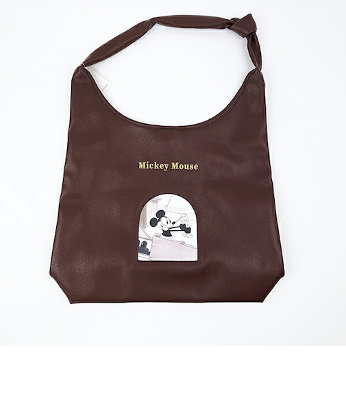 ディズニー ミッキーマウス ワンショルダーレイヤーデザイントートバッグ ブラウン ACCOMMODE アコモデ Disney