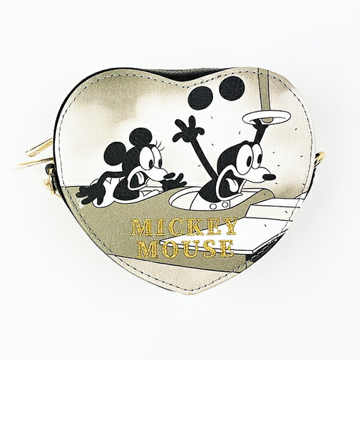 ディズニー ミッキーマウス ハートプリントポーチ ブラック ACCOMMODE アコモデ Disney