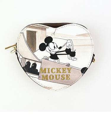 ディズニー ミッキーマウス ハートプリントポーチ ブラウン ACCOMMODE アコモデ Disney