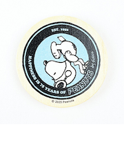 スヌーピー 丸型木のマグネット アクア PEANUTS 75th SNOOPY 日本製