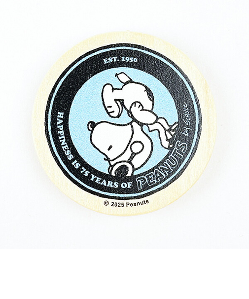 スヌーピー 丸型木のマグネット アクア PEANUTS 75th SNOOPY 日本製