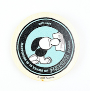 スヌーピー 丸型木のマグネット グリーン PEANUTS 75th SNOOPY 日本製