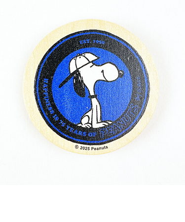 スヌーピー 丸型木のマグネット ネイビー PEANUTS 75th SNOOPY 日本製