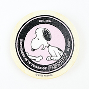 スヌーピー 丸型木のマグネット ピンク PEANUTS 75th SNOOPY 日本製