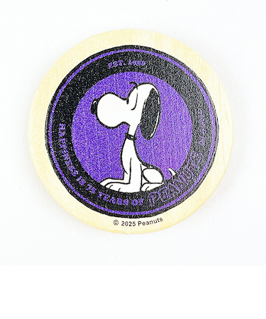 スヌーピー 丸型木のマグネット バイオレット PEANUTS 75th SNOOPY 日本製