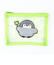 コウペンちゃん サガラ刺繍メッシュポーチ みどり