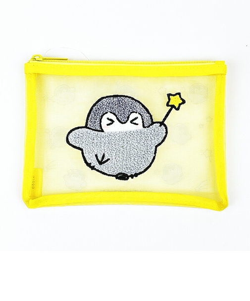 コウペンちゃん サガラ刺繍メッシュポーチ きいろ