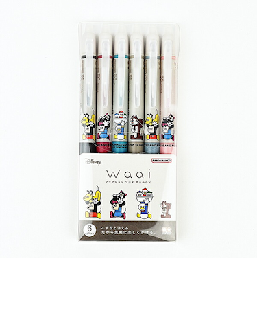 ディズニー フリクションWaai 6色セット 文具 ペン オフィス 学校 Disney