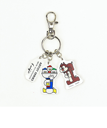 ディズニー 3連アクリルキーホルダー ドナルド チップとデール B ブルー Disney